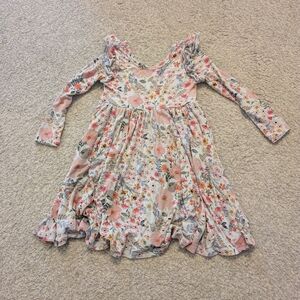 Charming Floral Kids Dress with Ruffle Sleeves